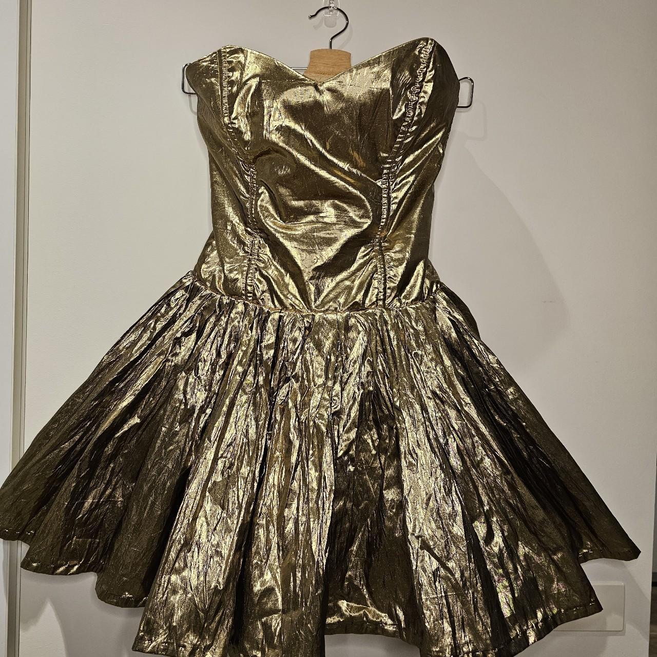 80s gold outlet dress