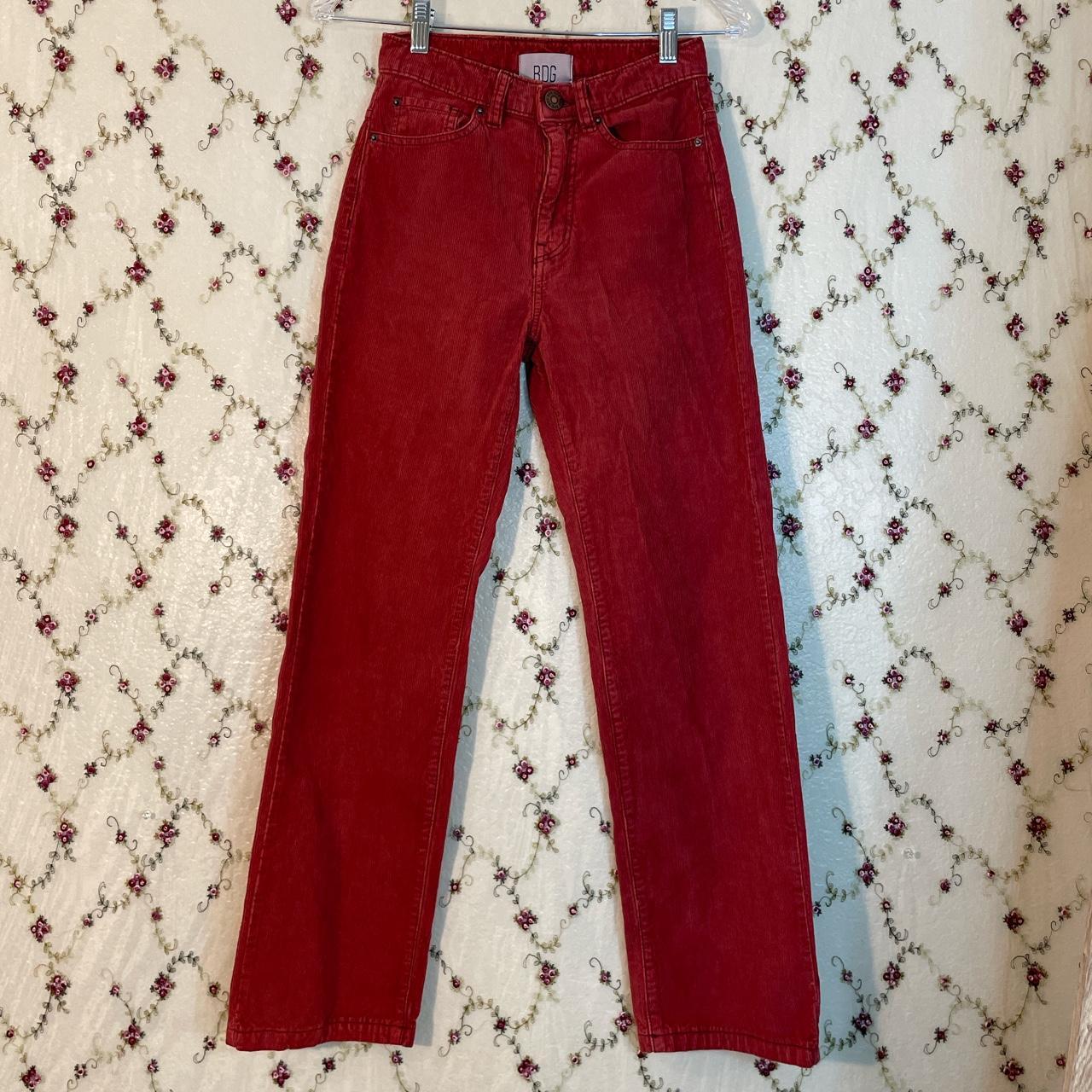 BDG Women's Red and Orange Trousers | Depop