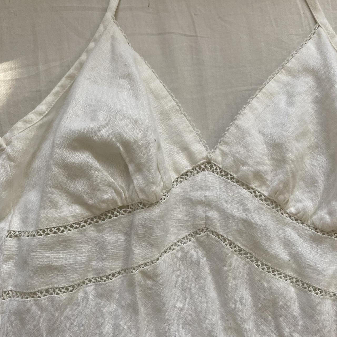 White linen halter dress Falls around knees 💜dm... Depop