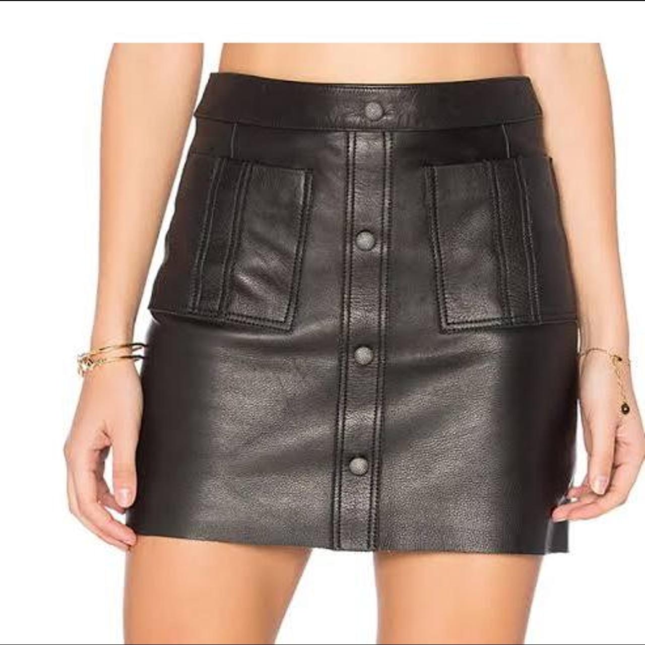 Aje leather mini skirt size 8 #aje #miniskirt... - Depop