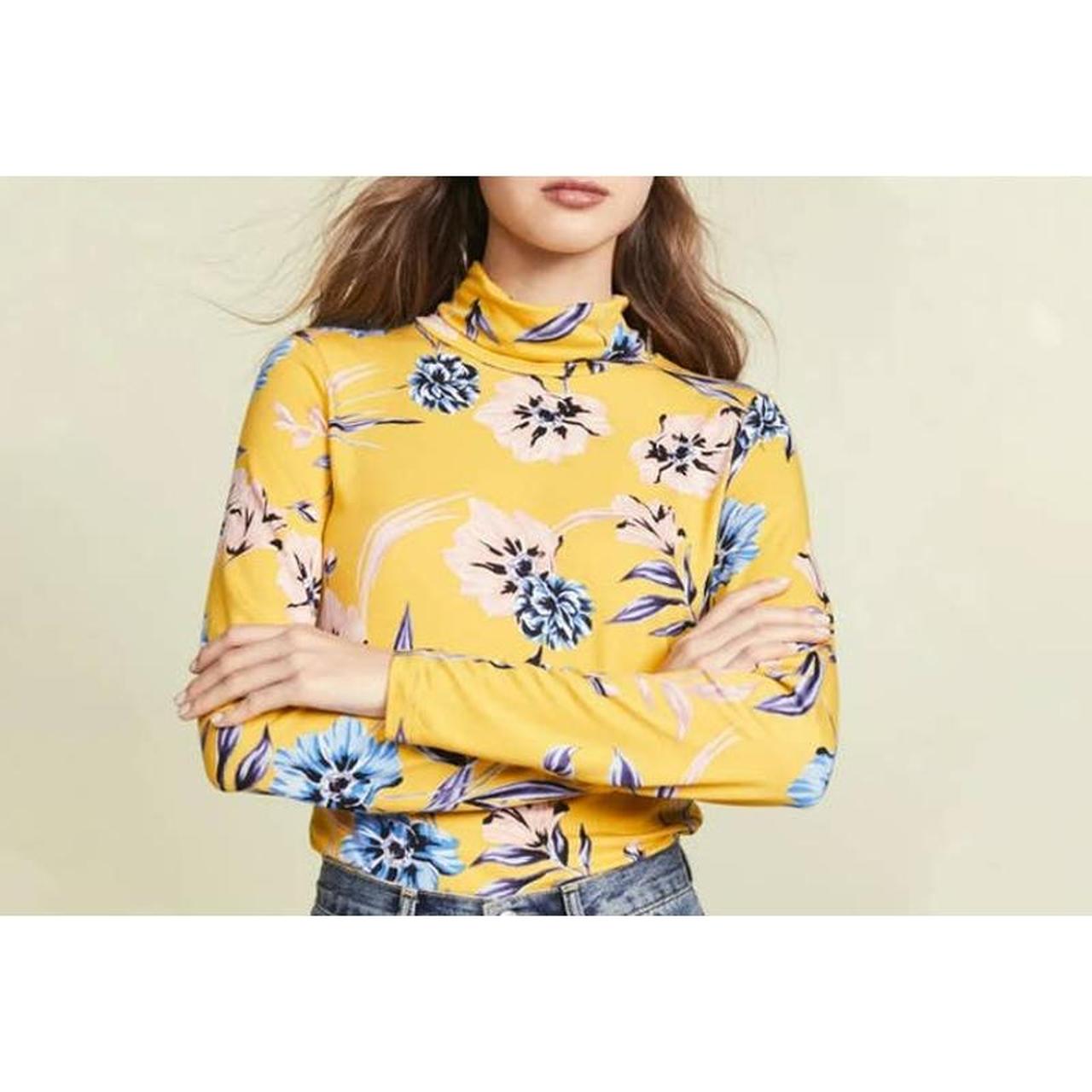 This YUMI KIM lightweight floral turtleneck top is... - Depop