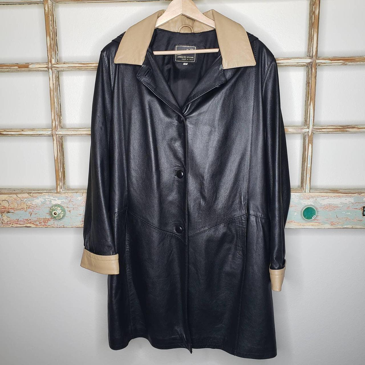 Vera Pelle genuine leather Italina made black jacket... - Depop