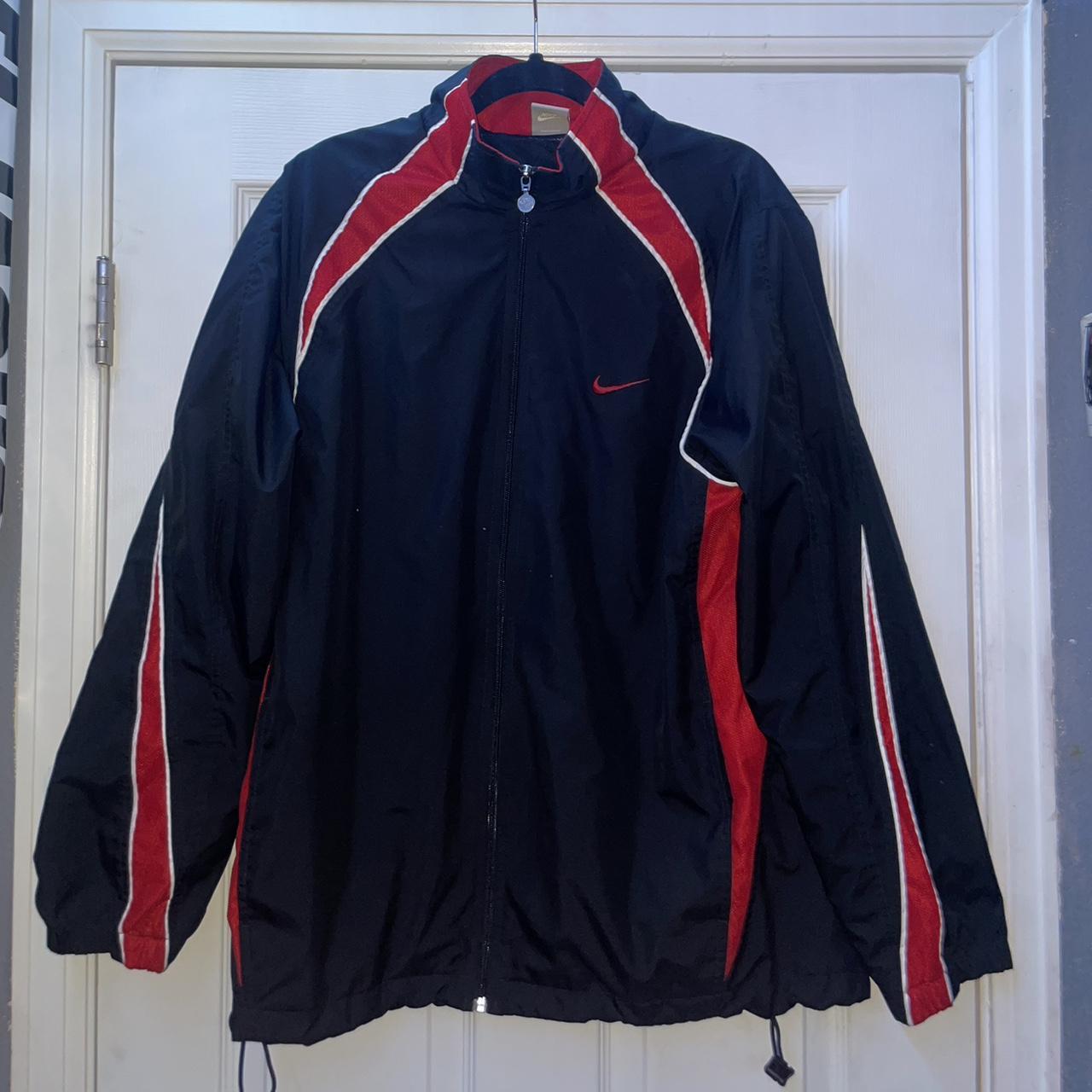 Nike Men's Black and Red Jacket Depop