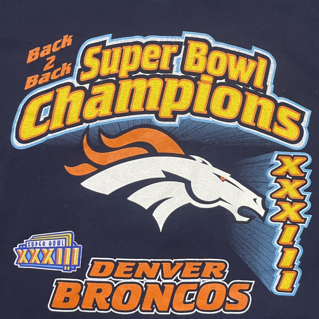 Vintage 90s Navy Denver Broncos Back To Back Superbowl Champions