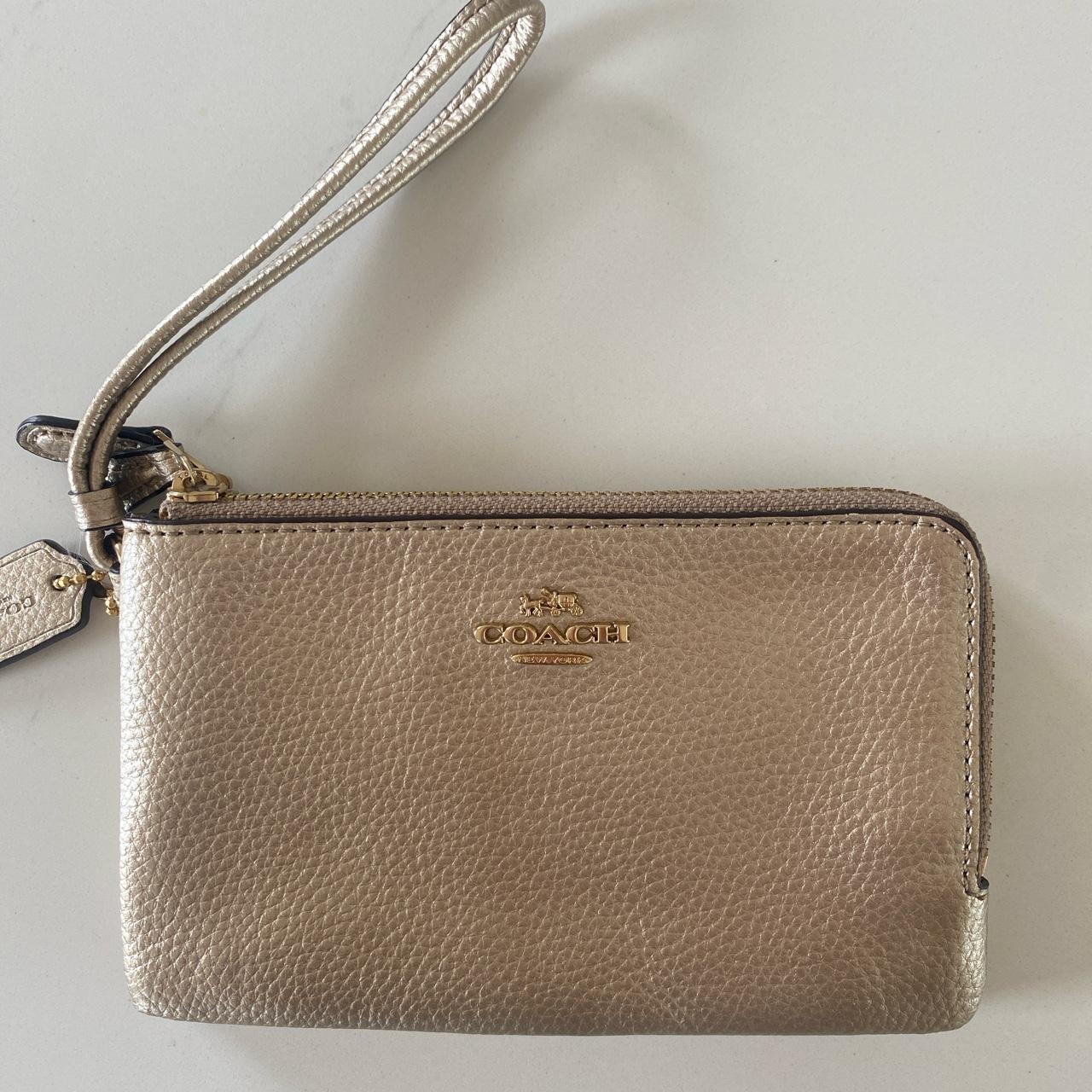 Coach Double Corner Zip Wristlet: features two... - Depop