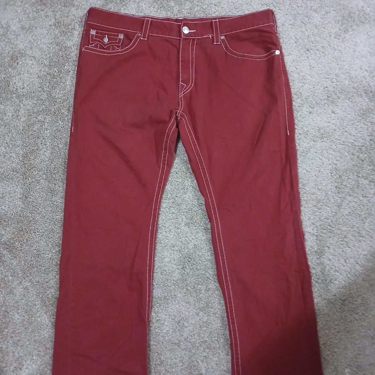 Red True Religion Jeans Baggy Flare Fit Depop