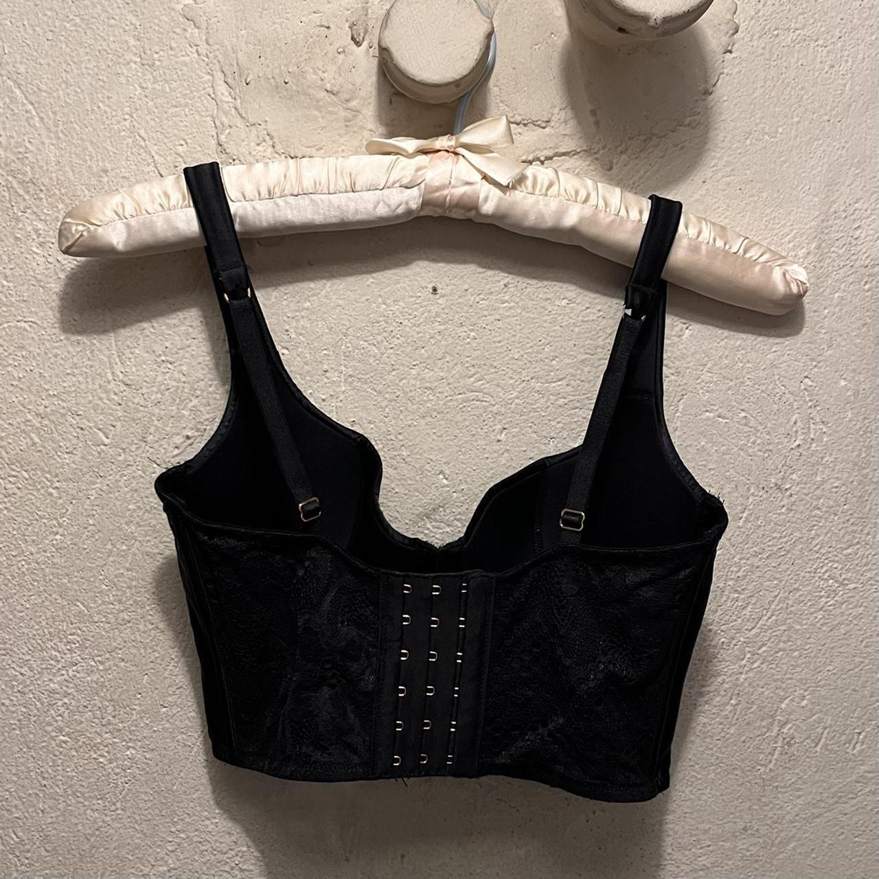 victoria’s secret faux leather lace corset top bra... Depop