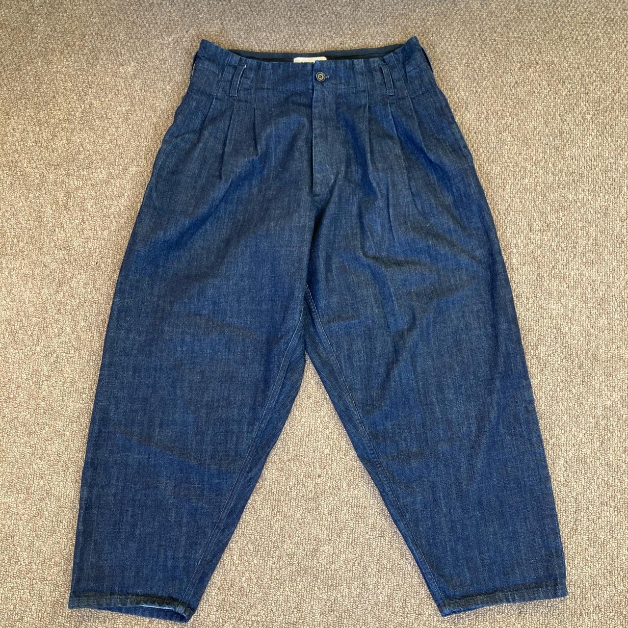 YMC triple pleat selvedge denim indigo pant,... - Depop