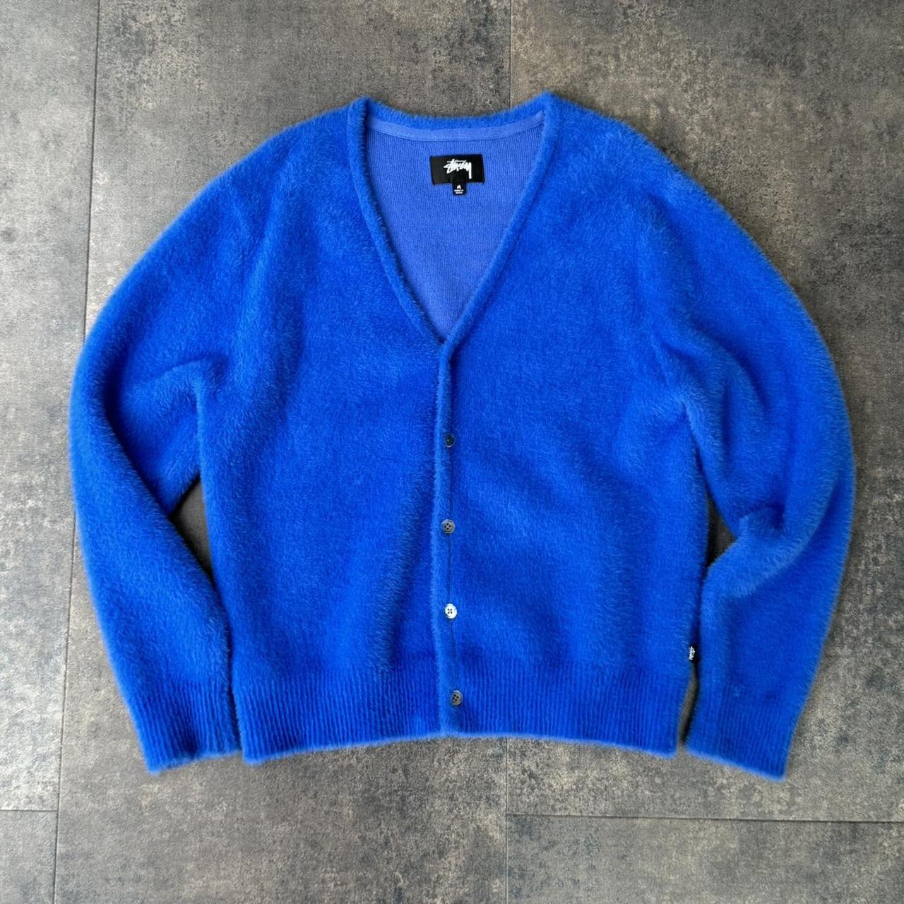 Stussy Shaggy Cardigan 'Royal Blue' Flawless So... - Depop