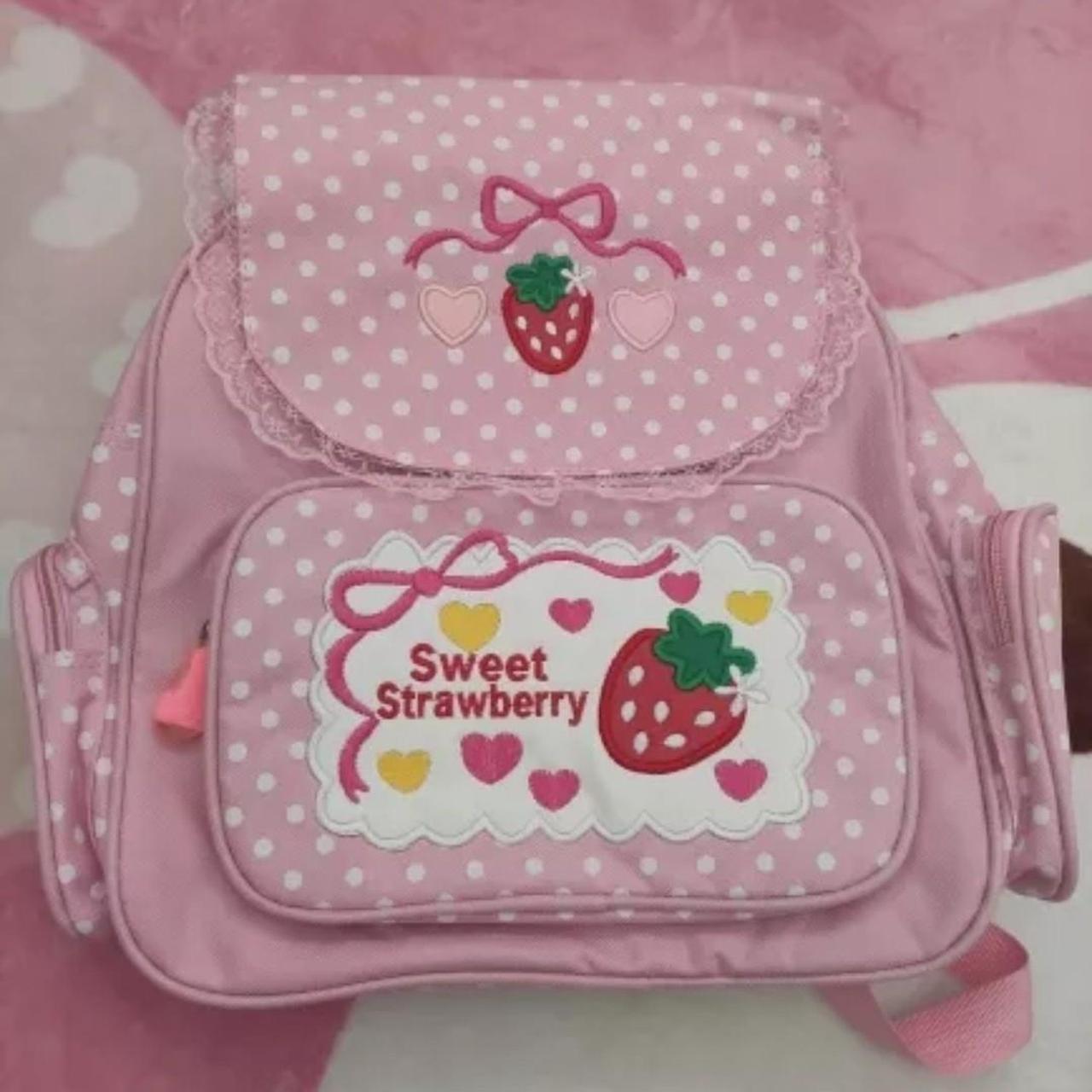 Kawaii Strawberry Backpack pretty spacious no... Depop