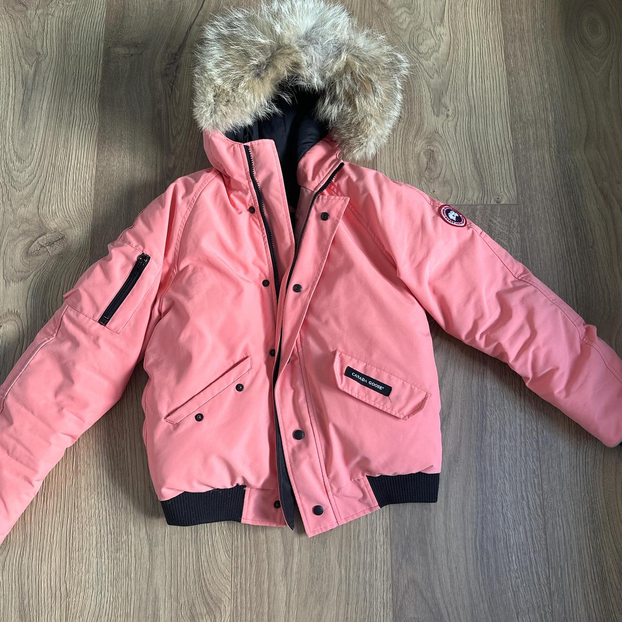 kids pink canada goose jacket size L would fit a. Depop