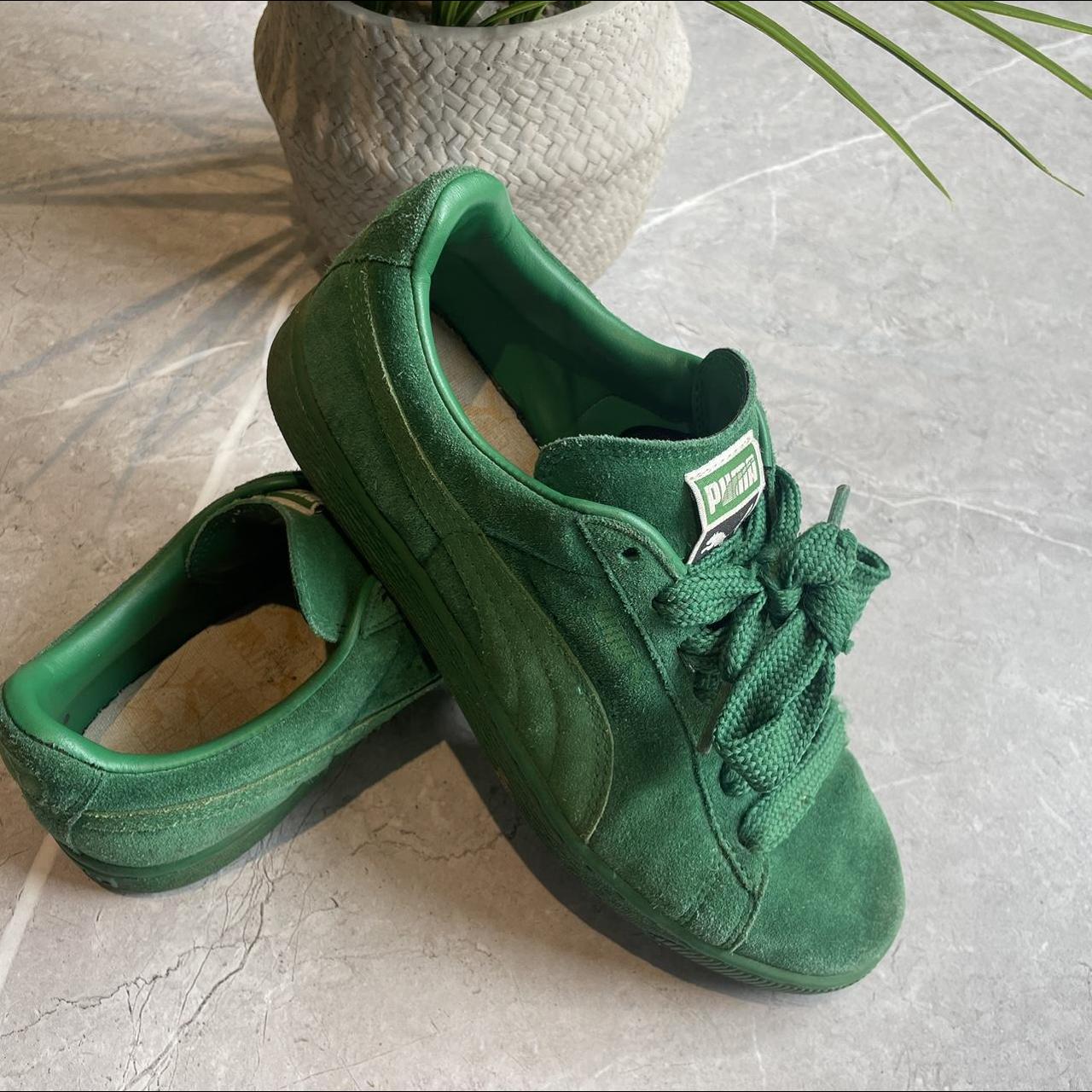 puma suede platform green
