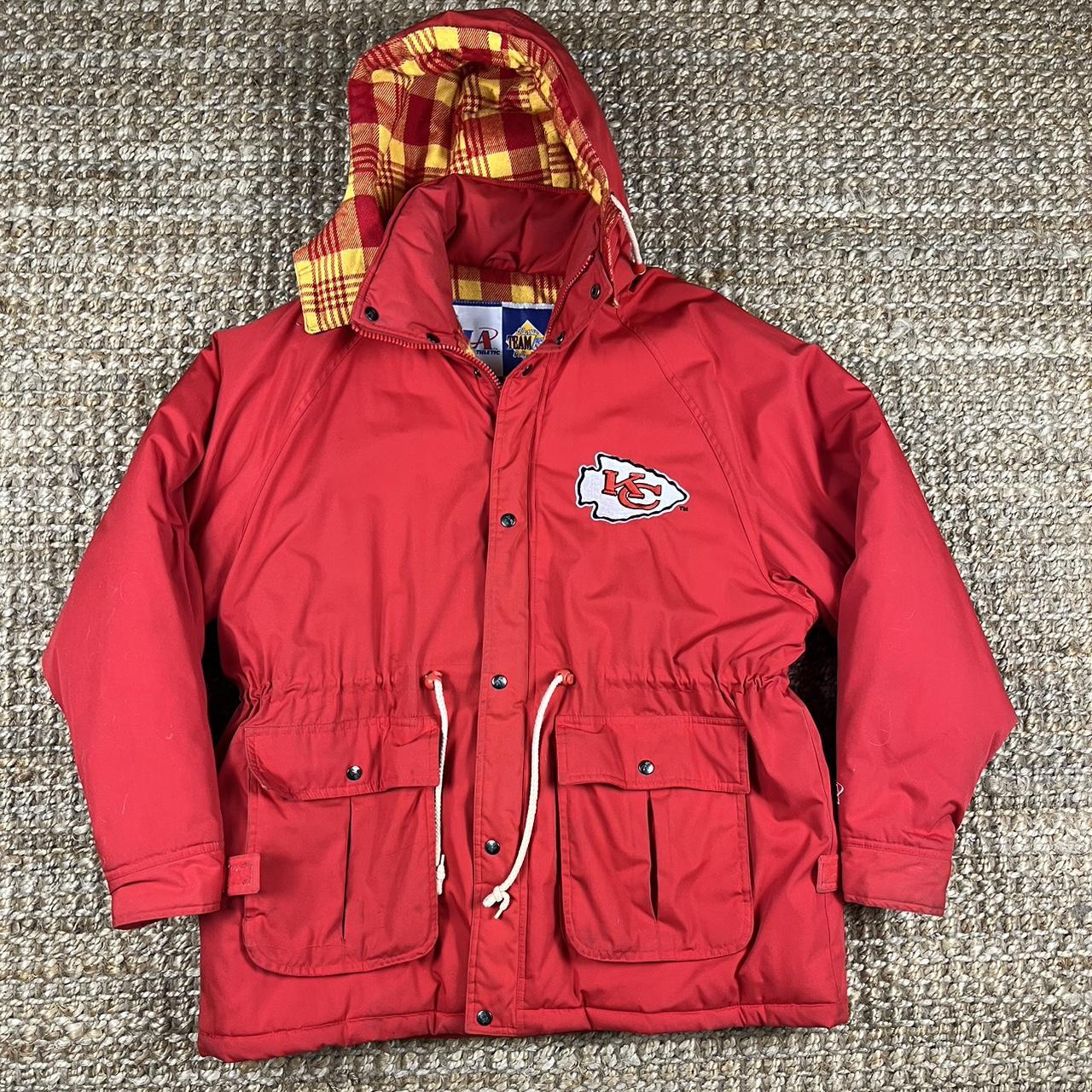 NFL Men's Red and Yellow Coat Depop