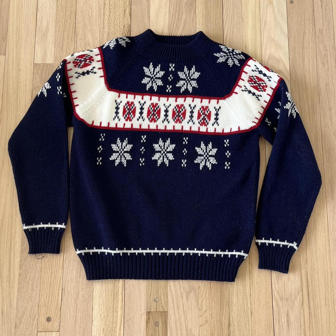 JCPenney Men's Navy and Red Jumper | Depop