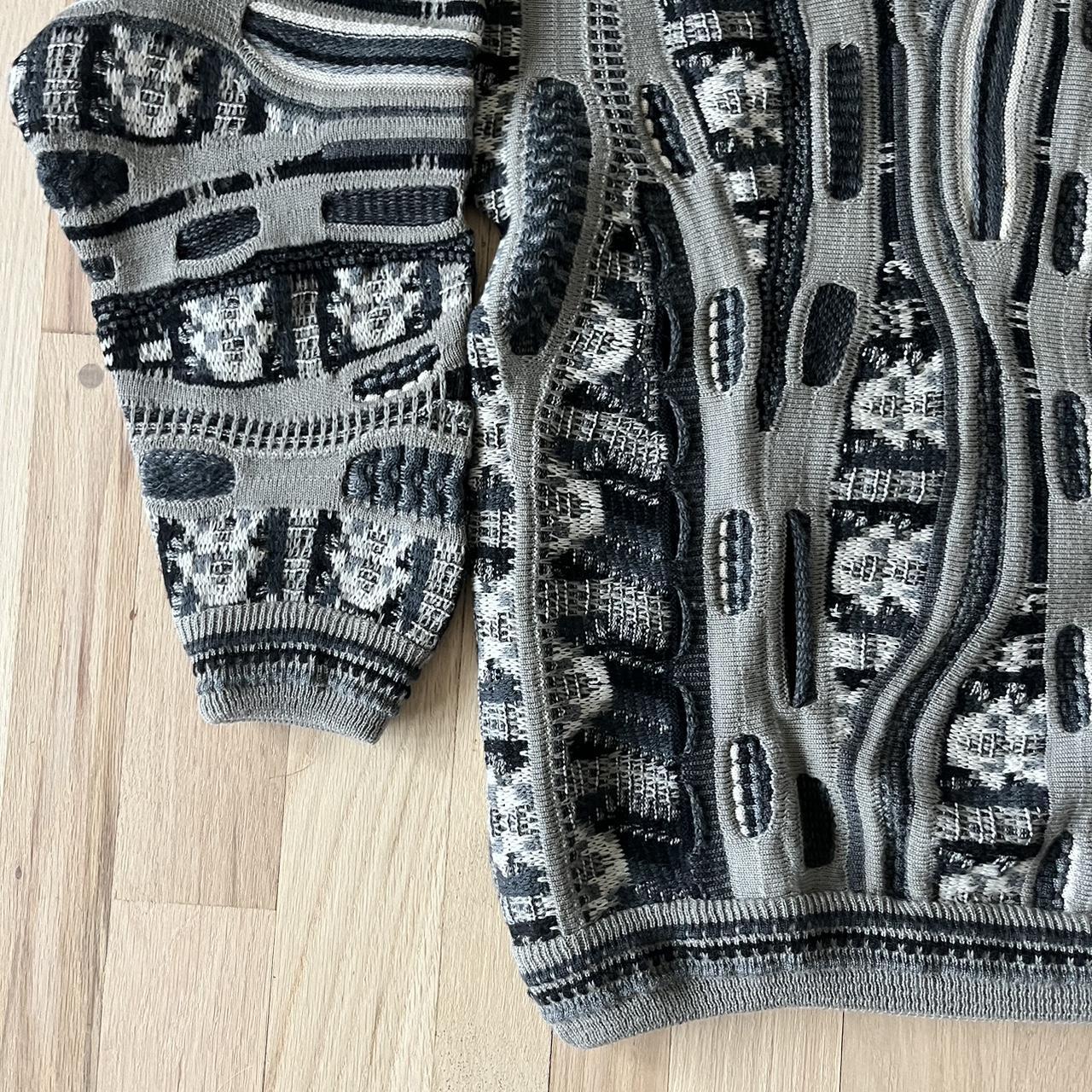 Coogi Men's Black and Grey Jumper | Depop