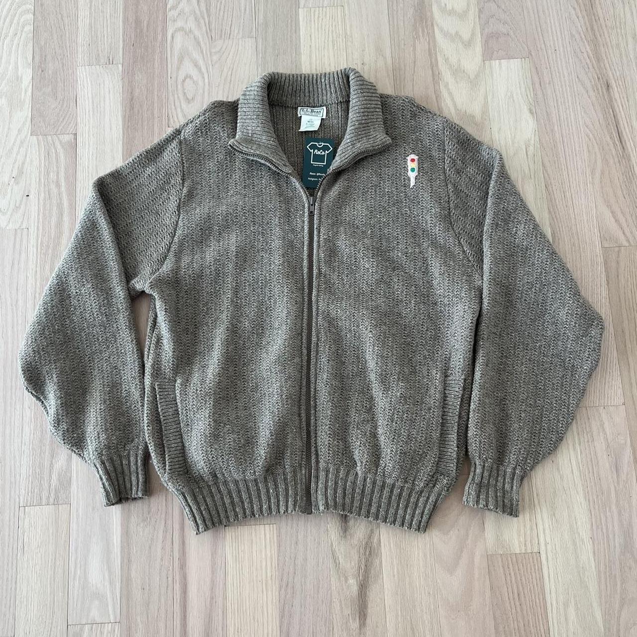 80’s Vintage L.L. Bean knit jacket. Thick knit wool... - Depop