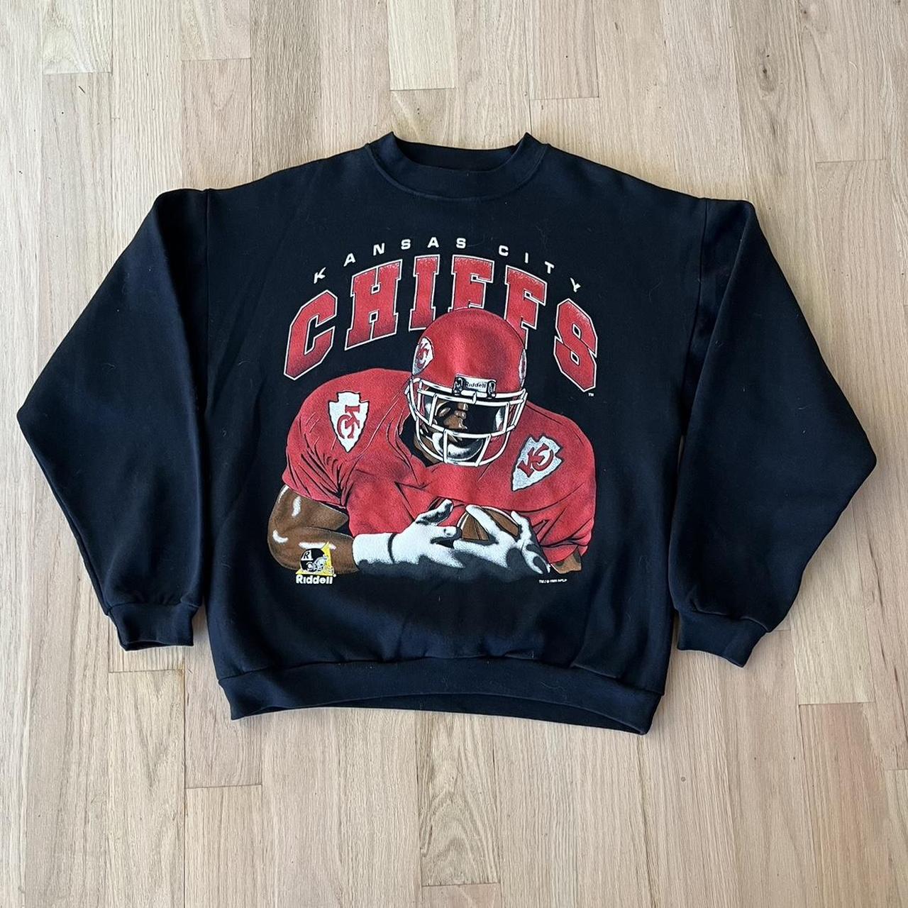 1996 RARE Vintage Chiefs crewneck. Crazy big front & - Depop