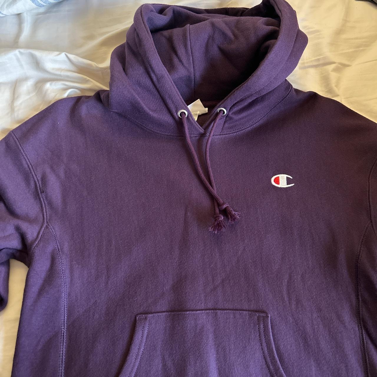 Great quality dark purple champion hoodie - Depop