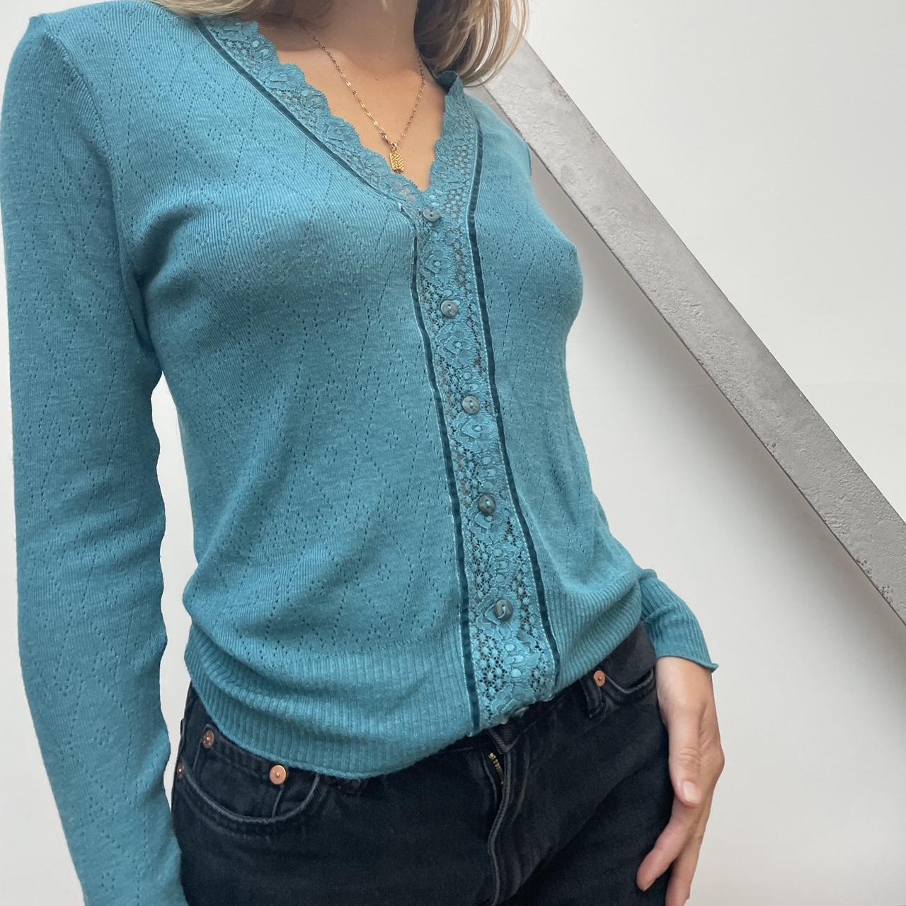 Women's Blue Cardigan Depop