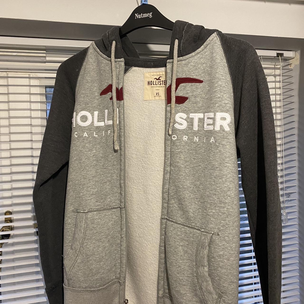 Grey Hollister jacket Only worn once or twice and... - Depop