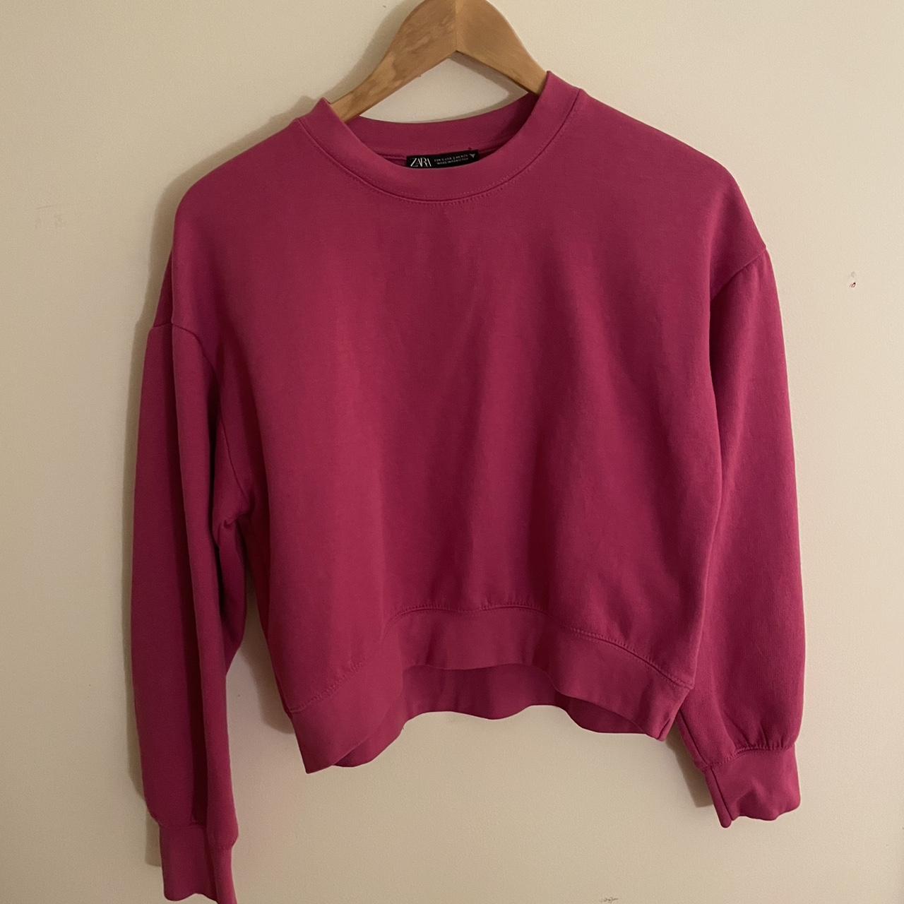 Zara Women's Pink Sweatshirt | Depop