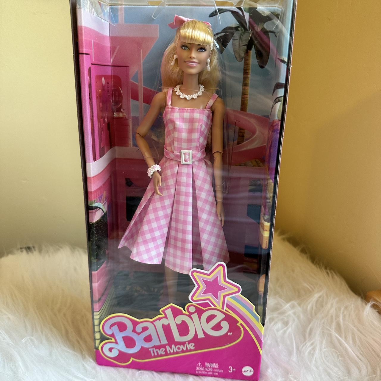 Barbie the movie pink dress gingham new... - Depop