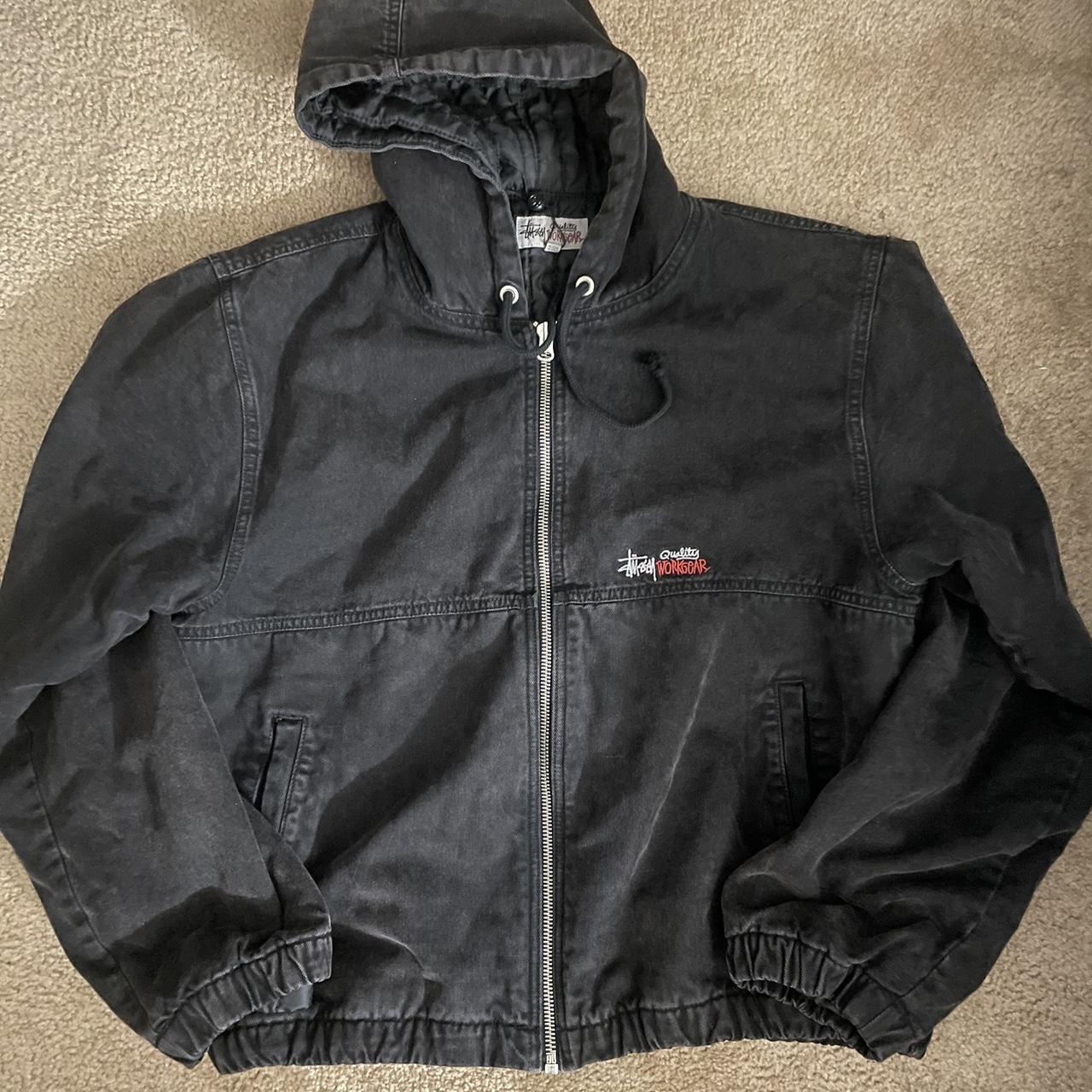 Stussy work-jacket - Depop Stussy work-jacket - Depop