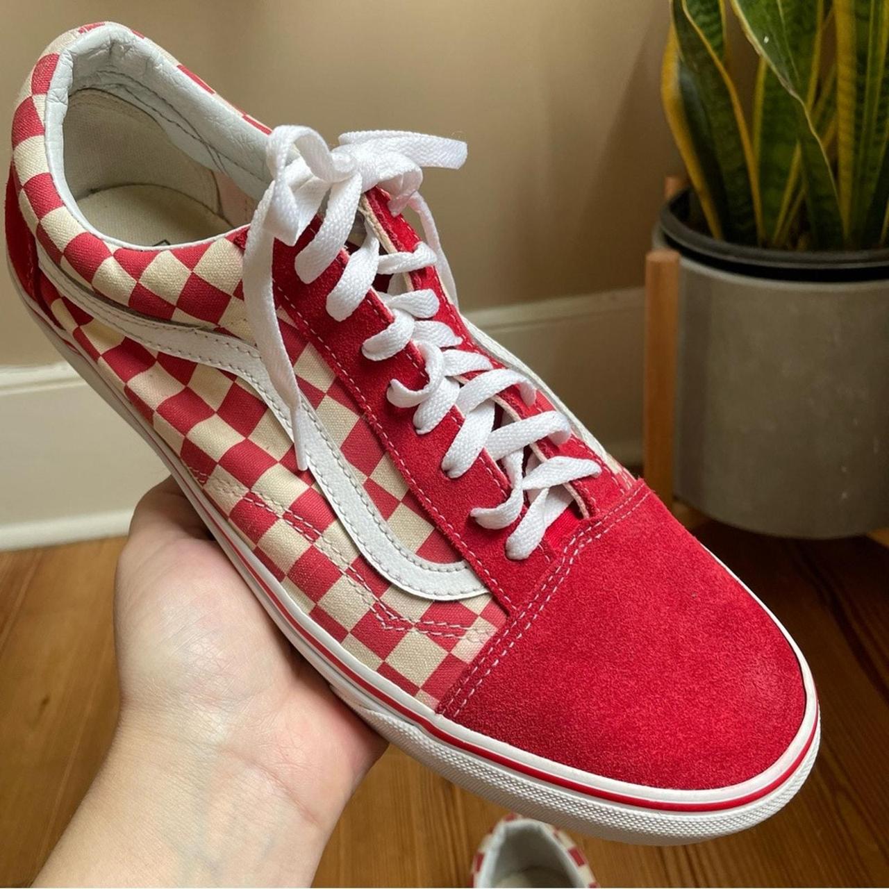 Vans SK8 red white checkered low top sneakers SIZE. Depop