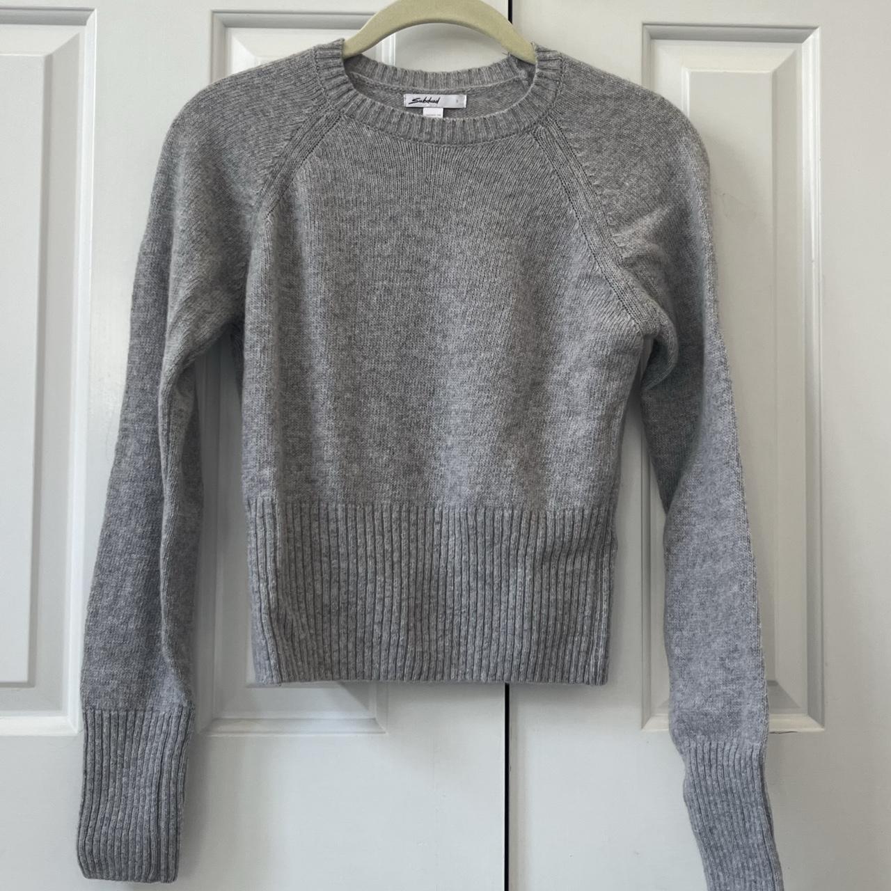 subdued cropped grey sweater never been worn... - Depop