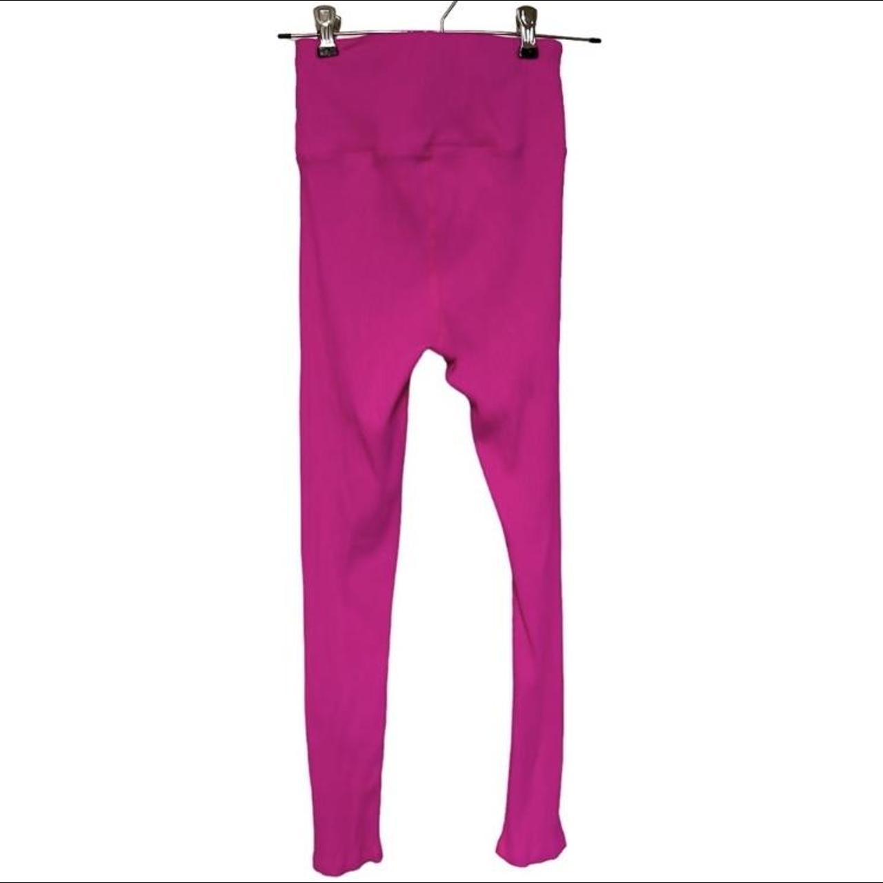 carbon38 ribbed 7/8 high waisted leggings S hot pink
