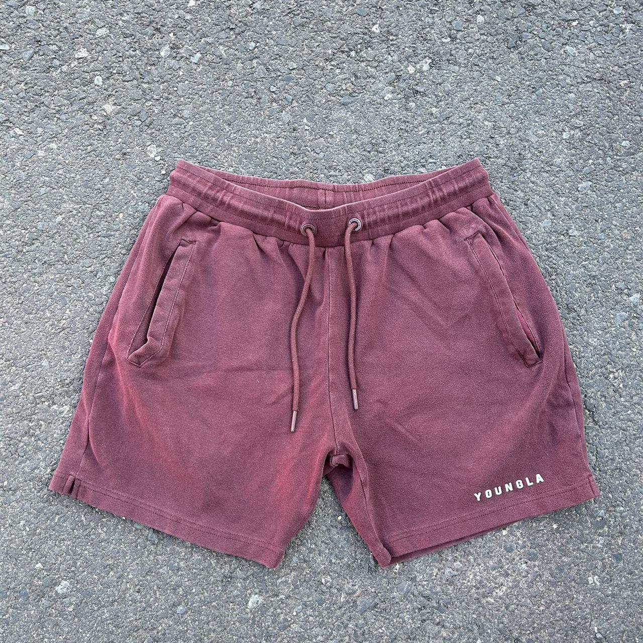 Youngla Shorts Details: maroon youngla shorts, a... - Depop