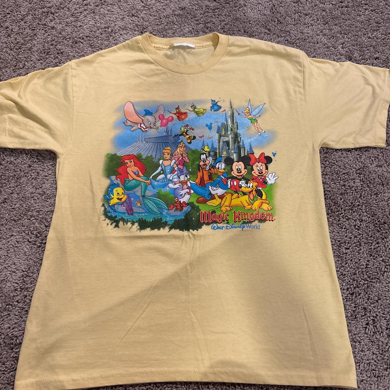 Disney Men's T-shirt Yellow/Cream M – Yellow vintage Disney