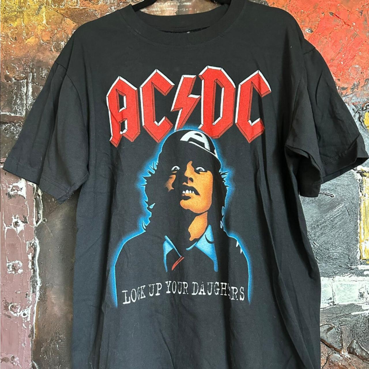 Vintage AC/DC T-shirt Printed in 100% cotton Gildan... - Depop