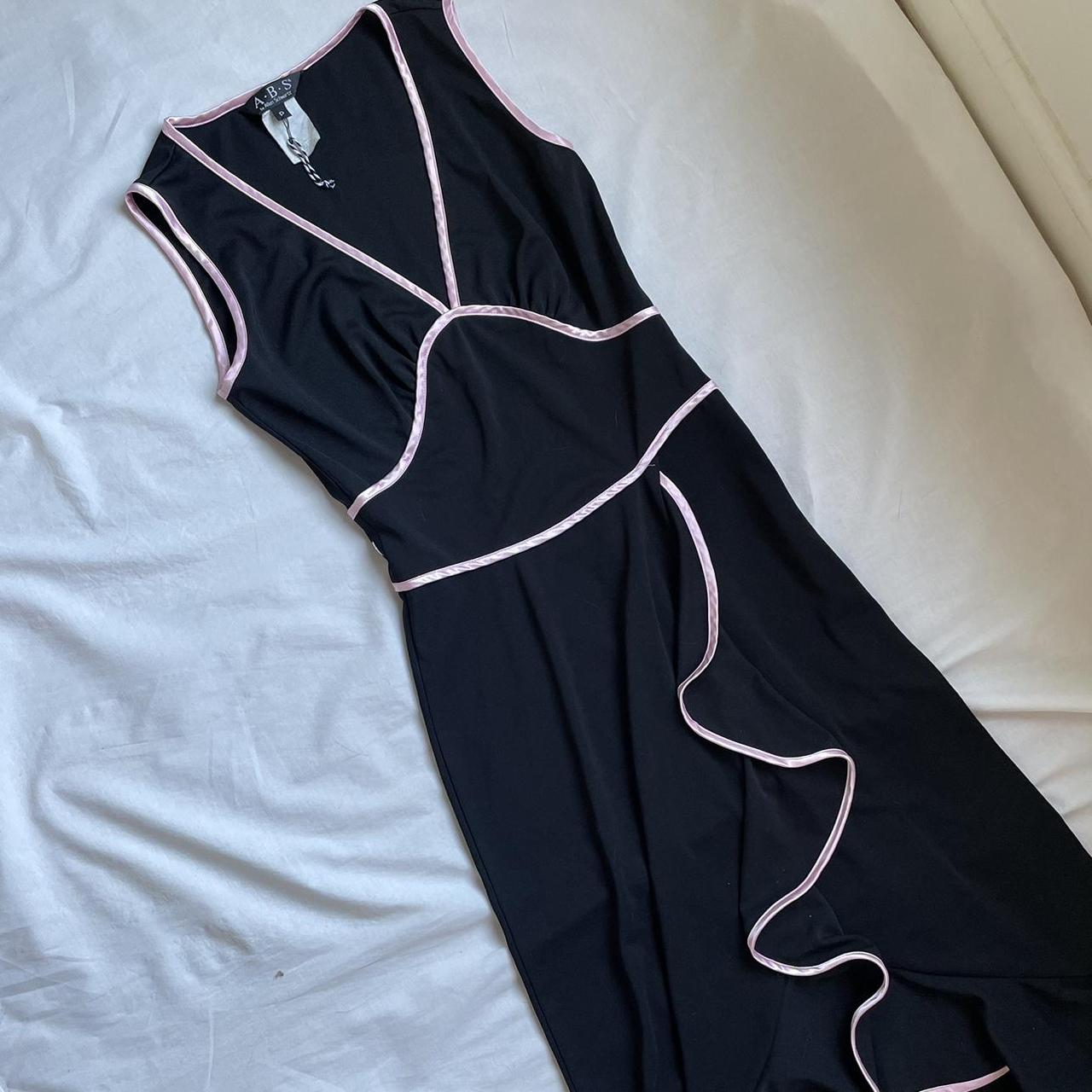 ABS Women's Black and Pink Dress (2)