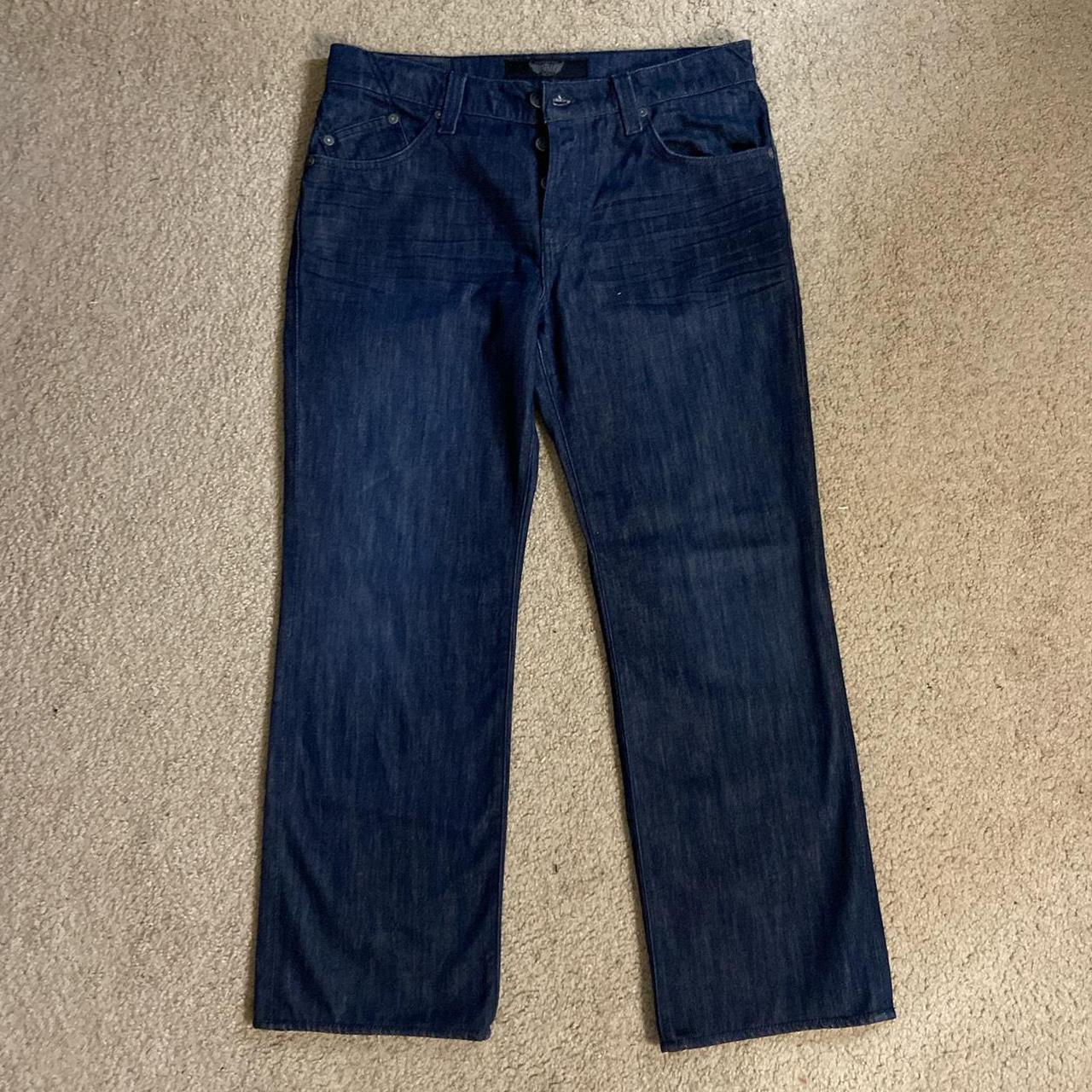 Rock and Republic Men's Navy Jeans Depop