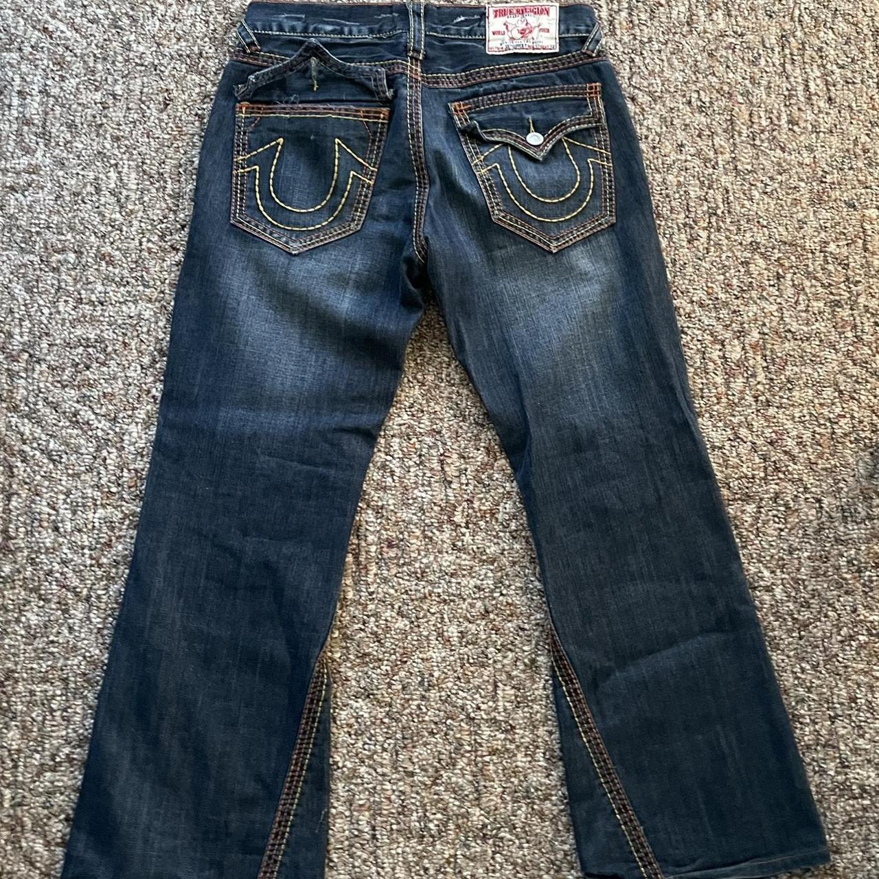 Y2K true religions Joey super T Flared leg Musing... - Depop