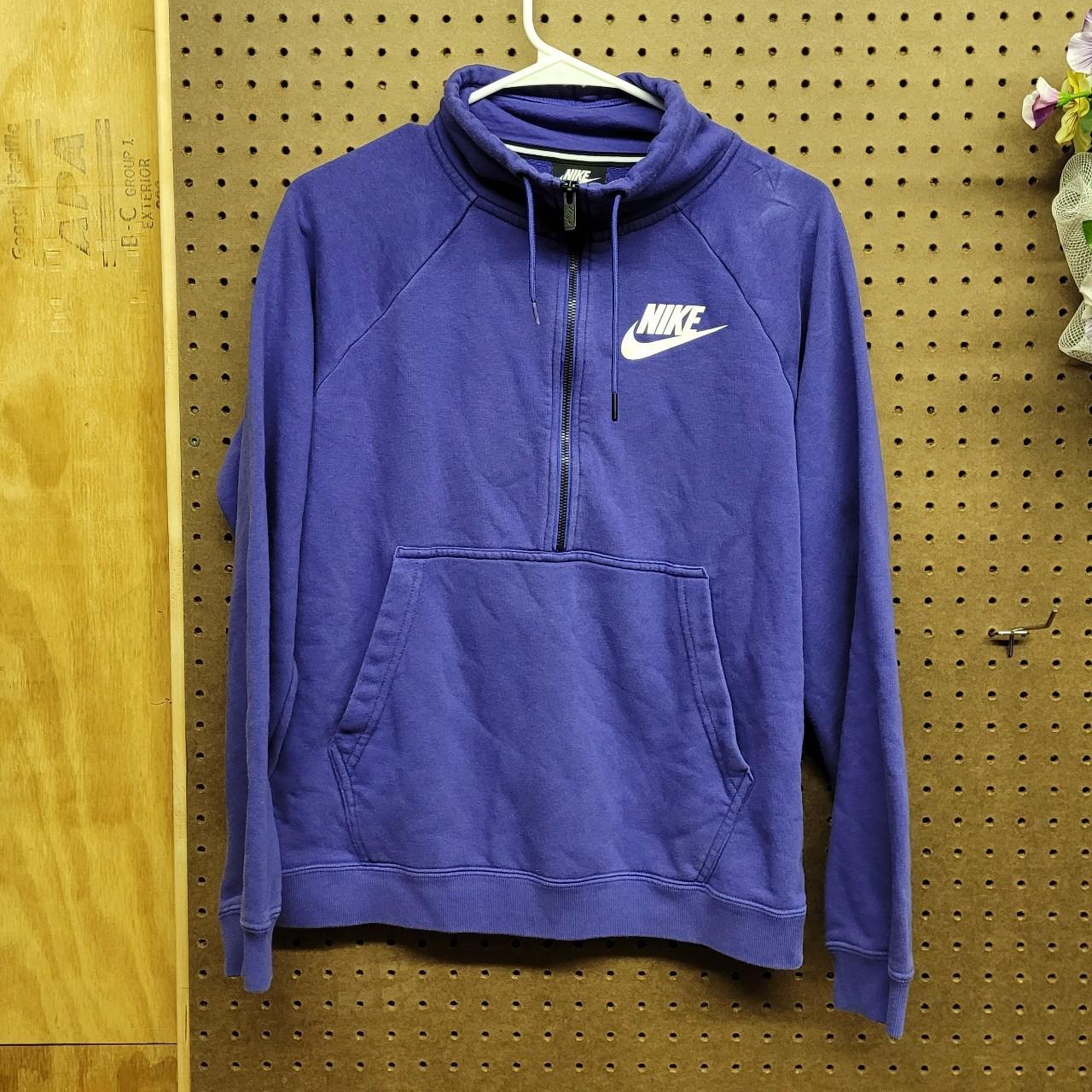 Used Purple Nike 1/4 zip sweater size men's M If... - Depop