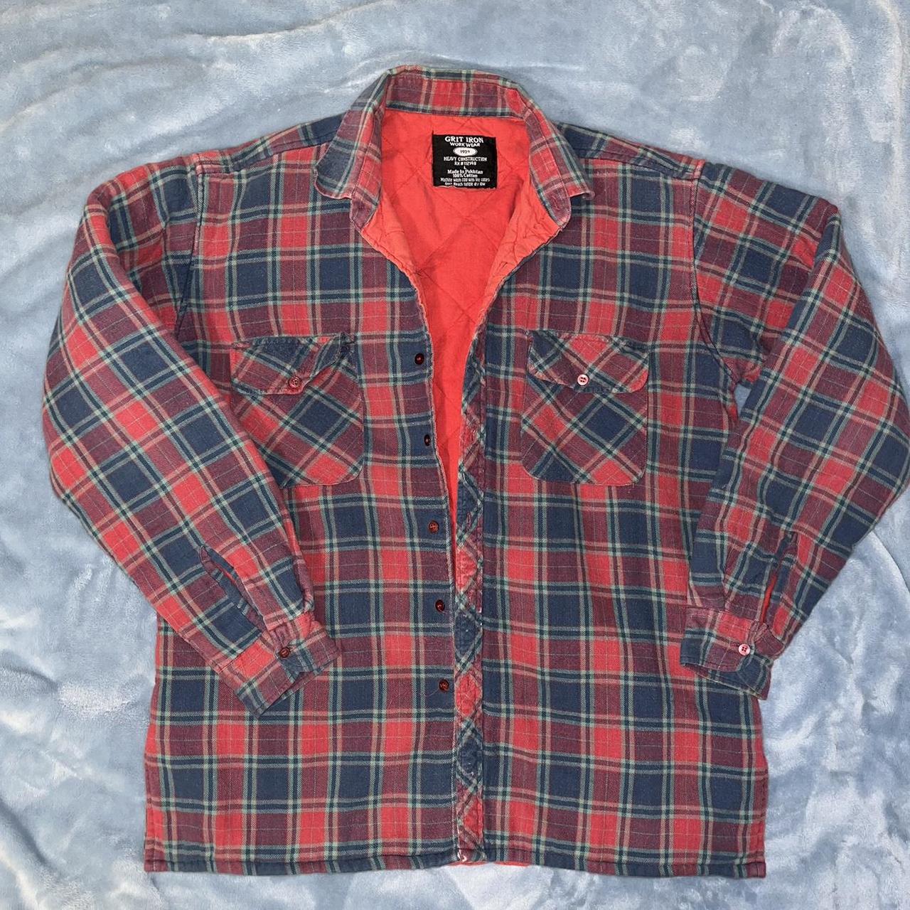 Grit Iron Workwear Flannel Jacket Size: Large - Depop