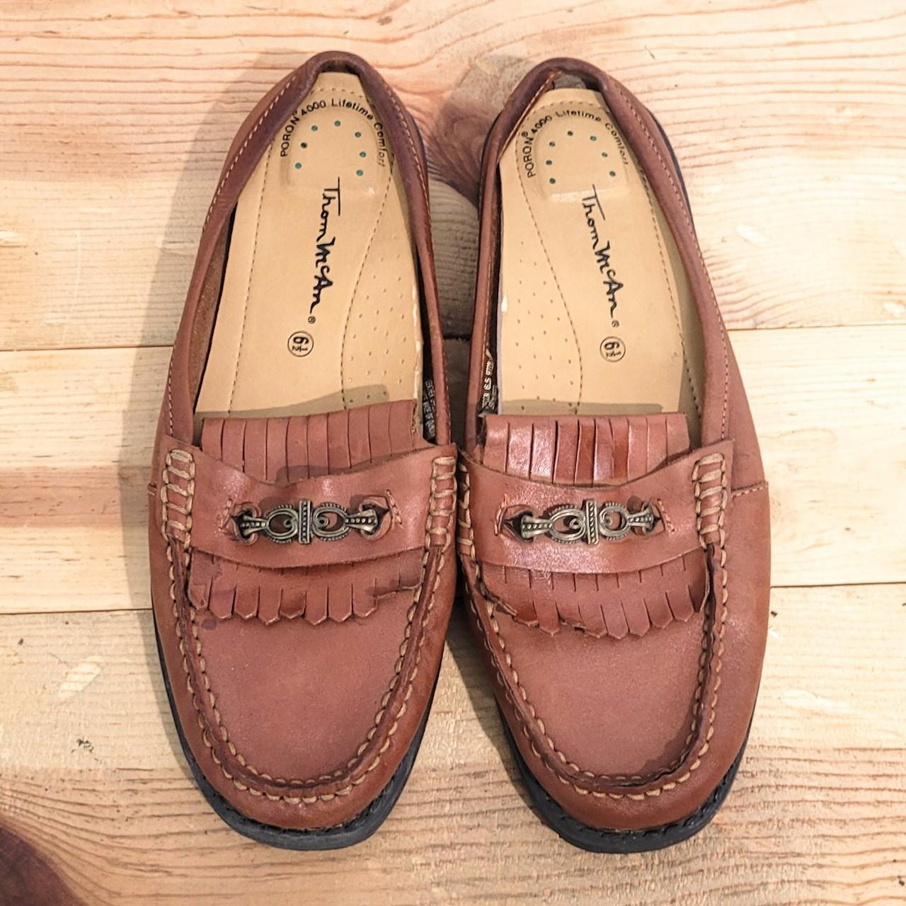 Thom McAn Rebecca Brown Leather Loafer Mules Depop