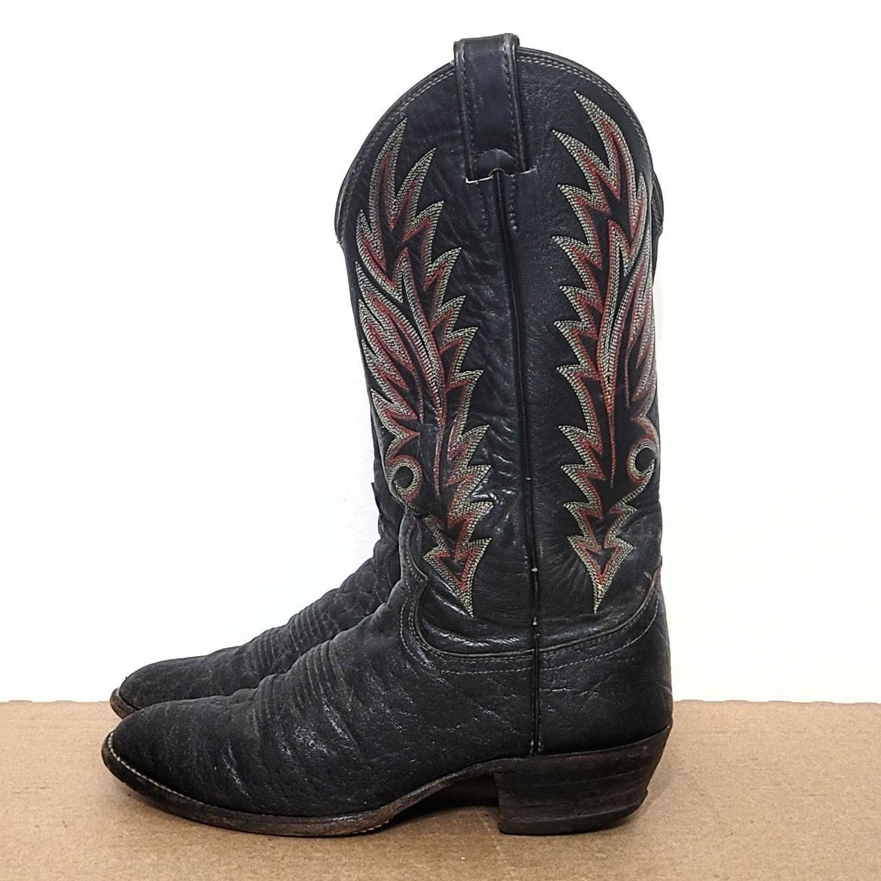 Justin Black Exotic African Elephant Cowboy Boots. Depop