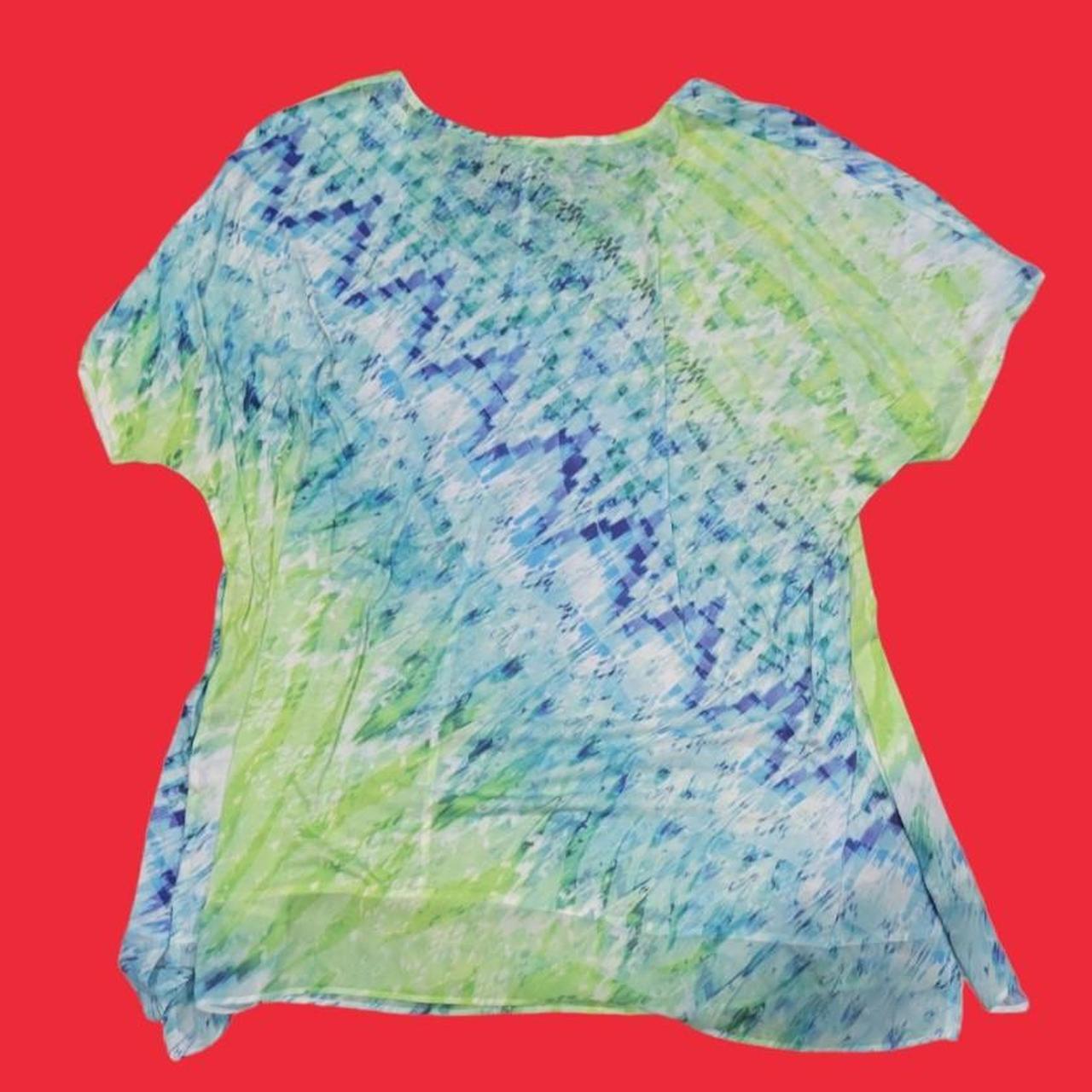 Catherine's Women's Green and Blue Shirt (2)