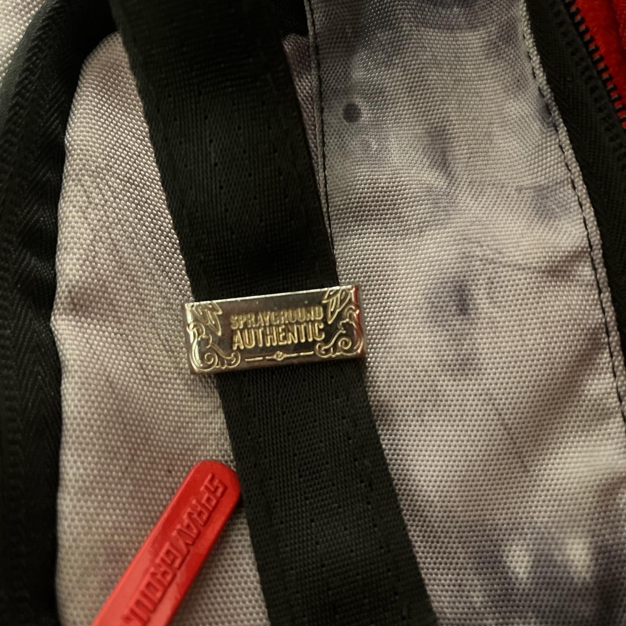 Sprayground Red and Silver Laptopcasesbag Depop