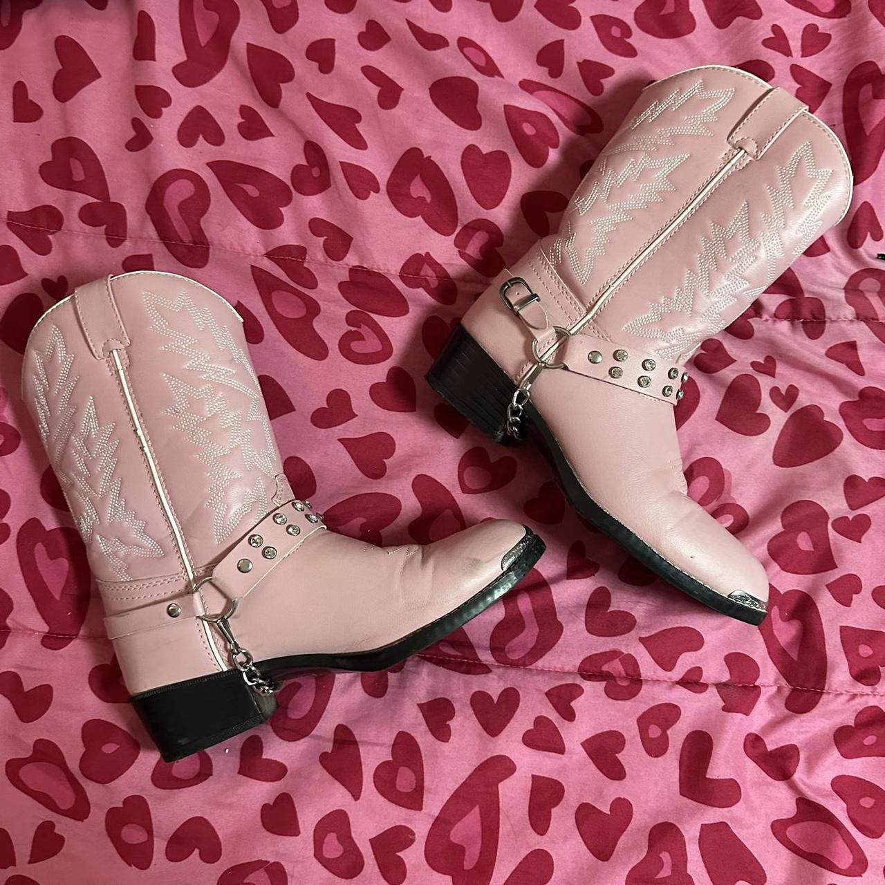 PINK DURANGO COWBOY BOOTS pink western boots with. Depop