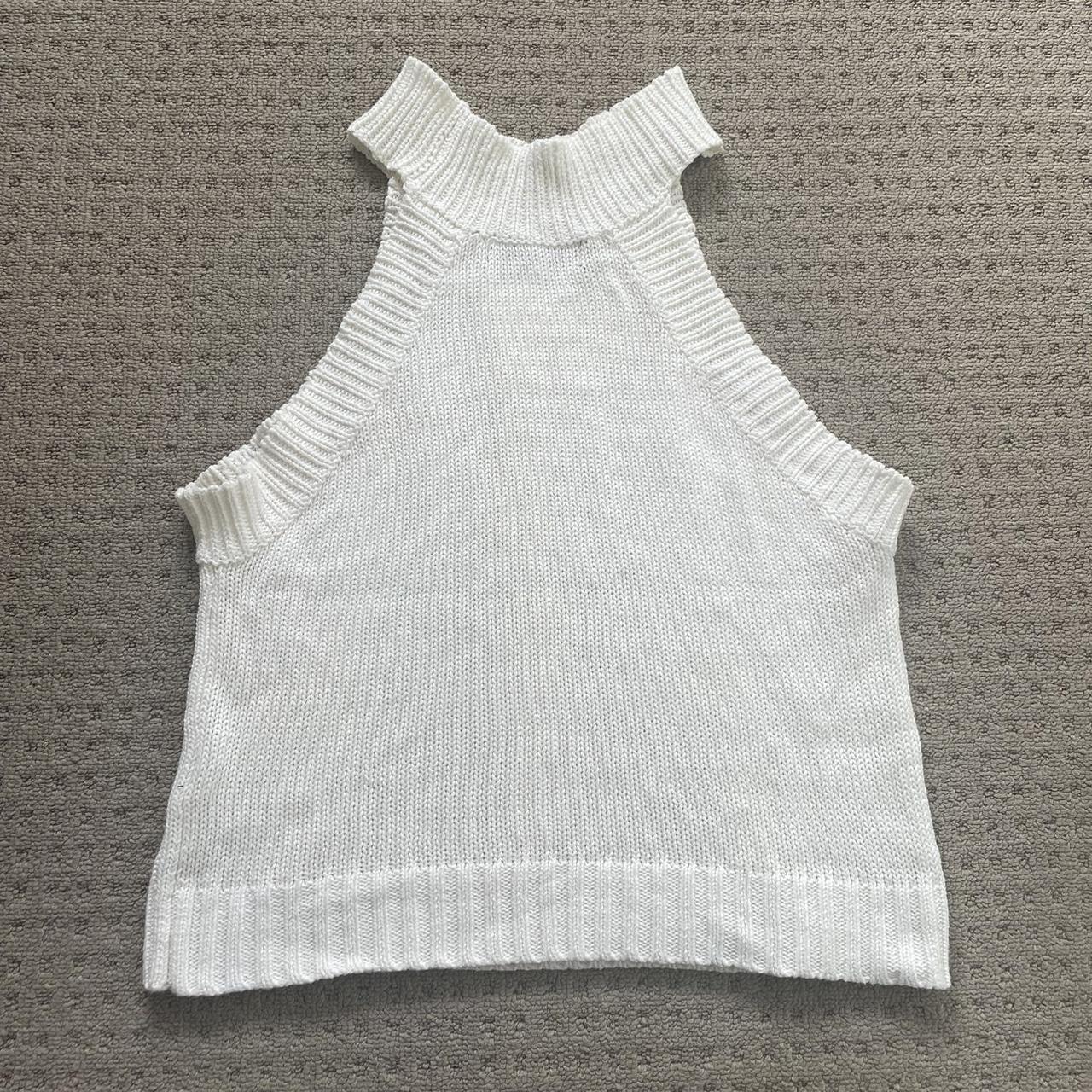 White/cream knitted Crop Top Size L INSTANT BUY IS... - Depop