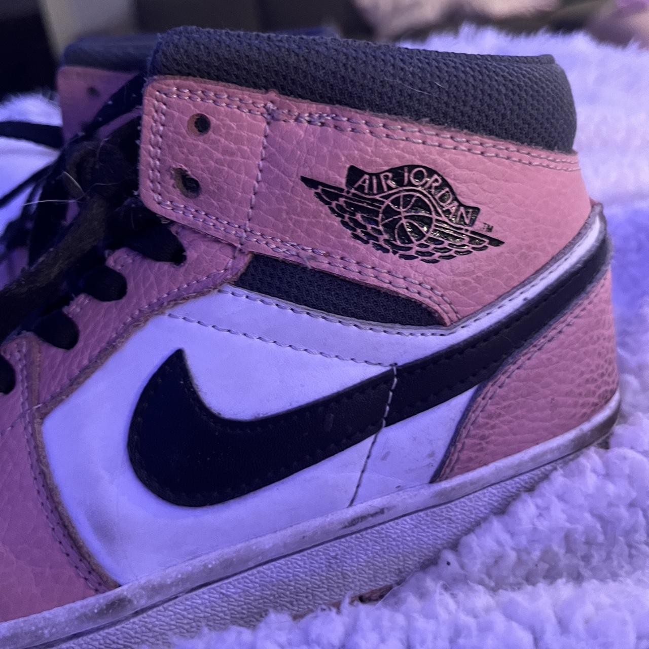 PINK AIR JORDAN 1s worn a lot original... - Depop