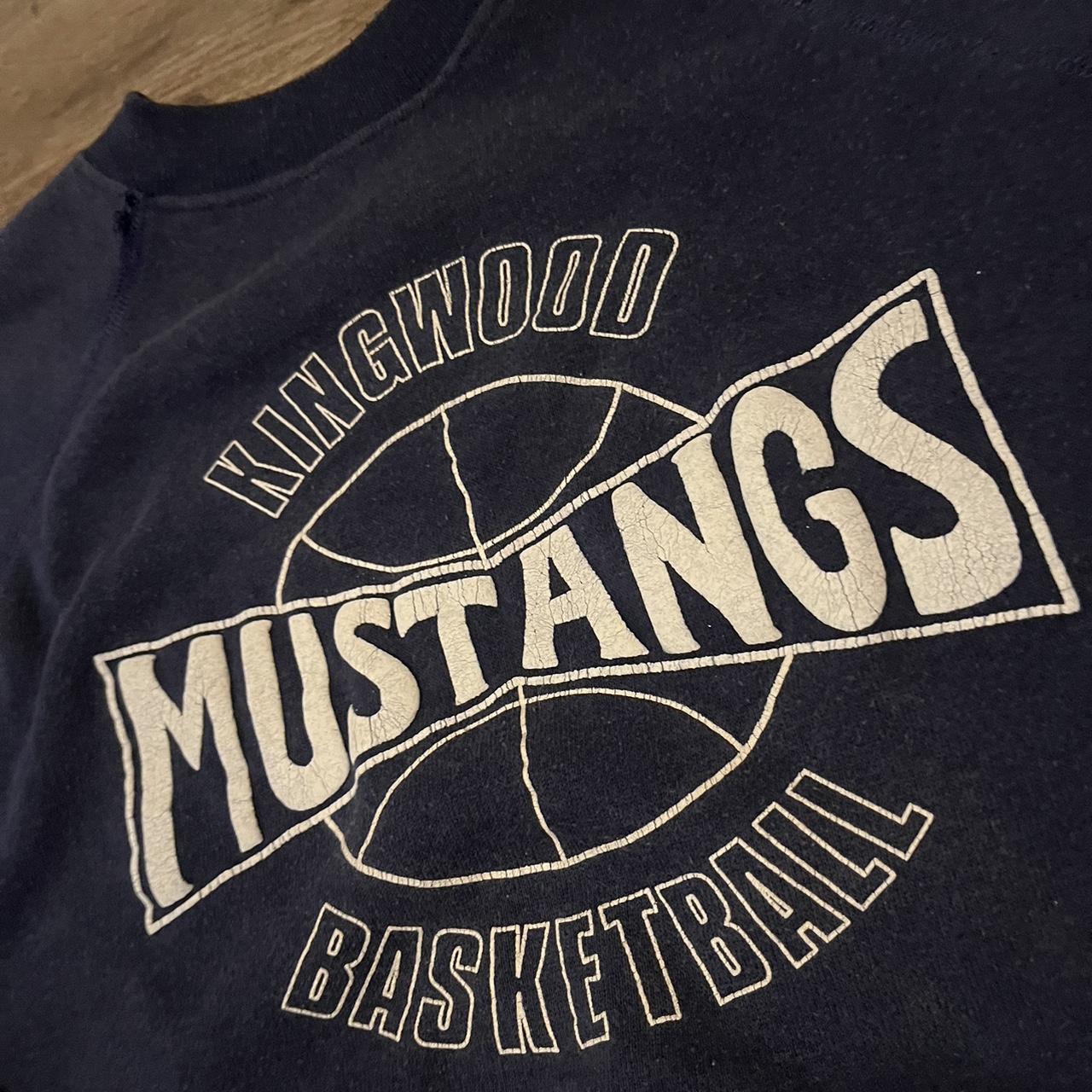 Vintage 90s Kingwood Basketball Mustangs Crewneck... - Depop