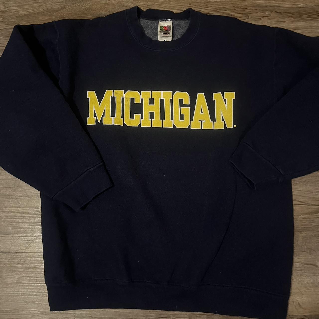 Vintage University Of Michigan Wolverines Crewneck... - Depop