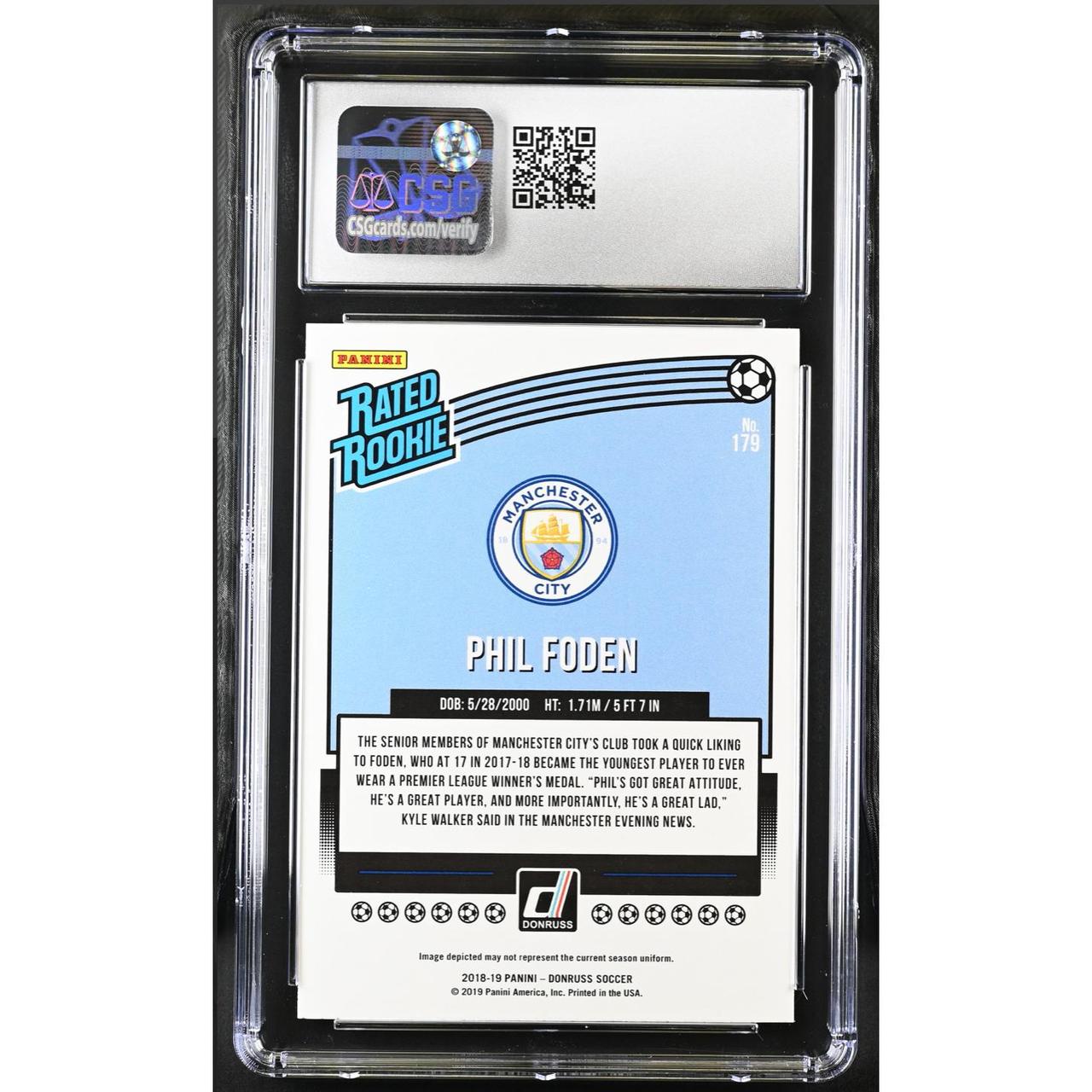 2018 Panini Donruss 179 Phil Foden Press Proof-Red... - Depop