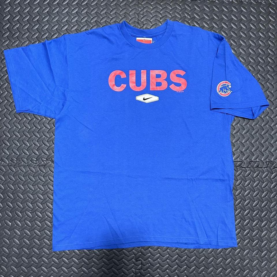 Nike Dri Fit Shirt Cubs Baseball Short Sleeve Blue - Depop