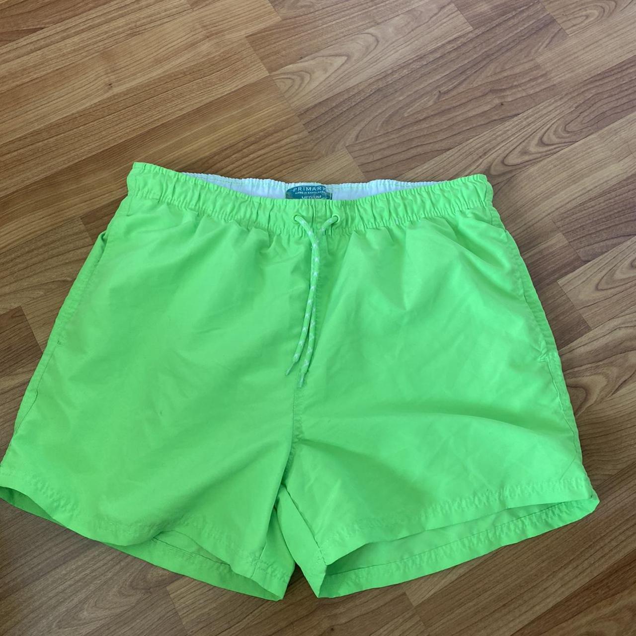 Bright neon green bathing suit swim trunks shorts... Depop